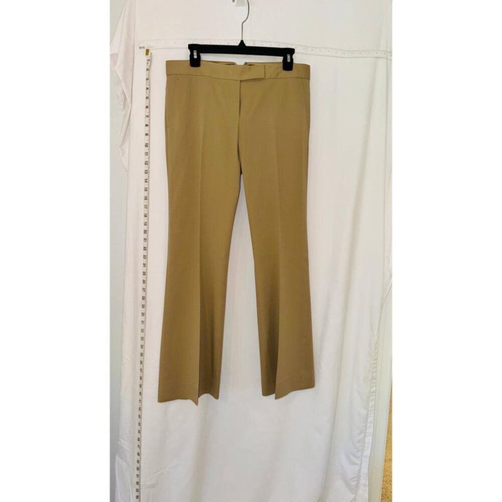 Elie Tahari Dress Pants Womens Waist 18 Tan Wool Slash Pockets Hook & Eye